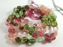 Multi Pink & Green Tourmaline Far Smooth Nuggets Beads