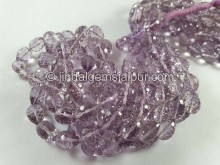 Pink Amethyst Concave Cut Drops Beads