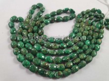 Malachite Faceted Oval Beads -- MLCT1