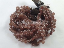 Chocolate Moonstone Faceted Heart Beads -- MONA73