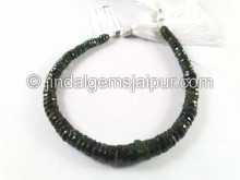 Green Tourmaline Faceted Tyre Beads