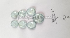 Milky Aquamarine Rose Cut Slices