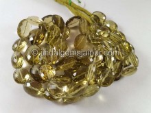 Olive Quartz Faceted Oval Nuggets Beads -- OLQZ2