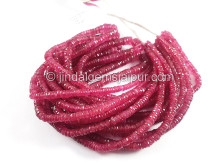 Ruby Faceted Tyre Shape Beads