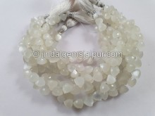 White Moonstone Faceted Trillion Beads