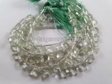 Green Amethyst Faceted Star Beads