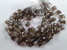Smoky Faceted Flower Beads -- SMKA49