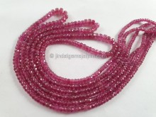 Rubellite Tourmaline Faceted Roundelle Beads -- RBLT68 Rubellite Tourmaline Faceted Roundelle Beads -- RBLT68
