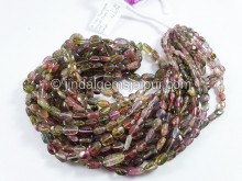 Bi Color Tourmaline Smooth Oval Shape Beads