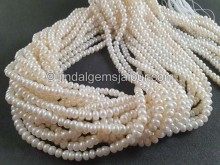 White Pearl Smooth Roundelle Beads