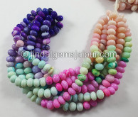 Multi Opal Dyed Smooth Roundelle Shape Beads Multi Opal Dyed Smooth Roundelle Shape Beads