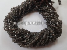 Smoky Faceted Coin Beads