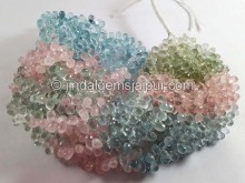 Multi Aquamarine Faceted Drops Beads