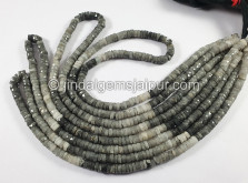 Grey Chrysoberyl Faceted Tyre Shape Beads
