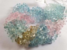 Multi Aquamarine Faceted Drops Shape Beads Multi Aquamarine Faceted Drops Shape Beads