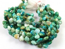 Natural Blue Opalina Smooth Heart Beads