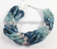 Multi Aquamarine Step Cut Bolt Shape Beads Multi Aquamarine Step Cut Bolt Shape Beads