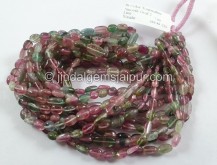 Bi Color Tourmaline Smooth Oval Beads -- TOWT49