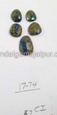 Azurite Malachite Rose Cut Slices