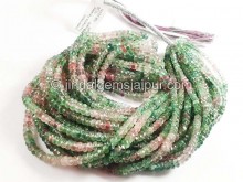 Watermelon Tourmaline Faceted Roundelle Shape Beads Watermelon Tourmaline Faceted Roundelle Shape Beads