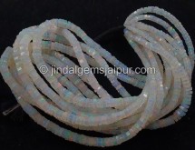 White Ethiopian Opal Fancy Smooth Bolt Beads -- ETOPA143