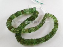 Emerald Green Tourmaline Step Cut Bolt Beads