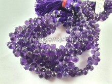 Amethyst Faceted Drops Beads