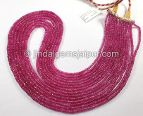 Ruby Mozambique Faceted Roundelle Shape Beads