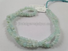 Natural Peruvian Blue Opal Smooth Roundelle Beads