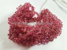 Deep Pink Tourmaline Faceted Drops Beads