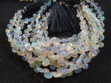 White Ethiopian Opal Smooth Heart Beads -- ETOPA114 White Ethiopian Opal Smooth Heart Beads -- ETOPA114
