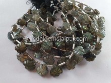 Labradorite Carved Heart Beads