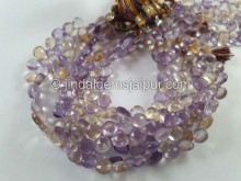 Ametrine Faceted Heart Beads