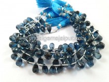 London Blue Topaz Far Faceted Drop Beads