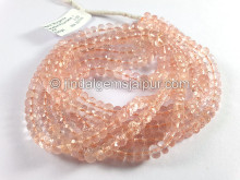 Peach Morganite Faceted Roundelle Shape Beads