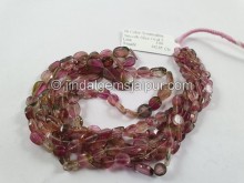 Bi Color Tourmaline Flat Slice Oval Beads -- TOWT55 Bi Color Tourmaline Flat Slice Oval Beads -- TOWT55