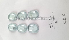 Milky Aquamarine Rose Cut Slices -- DEAQMA140 Milky Aquamarine Rose Cut Slices -- DEAQMA140