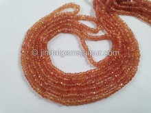Orange Songea Sapphire Faceted Roundelle Beads -- SPPH150 Orange Songea Sapphire Faceted Roundelle Beads -- SPPH150