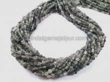 Black Rutile Faceted Coin Beads