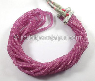 Pink Sapphire Faceted Roundelle Shape Beads