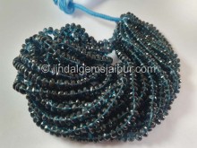 London Blue Topaz Faceted Roundelle Beads