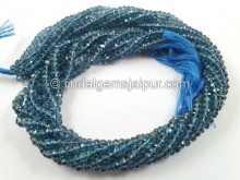 London Blue Topaz Faceted Roundelle Beads