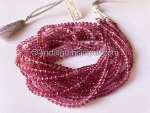 Rubellite Smooth Roundelle Shape Beads