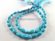 Turquoise Arizona Faceted Oval Shape Beads