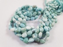 Larimar Faceted Oval Beads