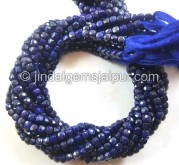 Lapis Faceted Cube Shape Beads