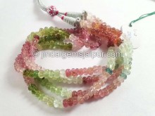 Multi Pink & Green Tourmaline Carved Pumpkin Beads