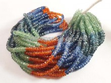 Multi Kyanite Faceted Roundelle Shape Beads