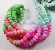 Multi Opal Smooth Roundelle Shape Beads