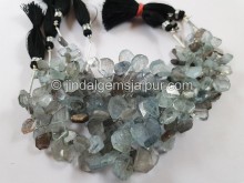 Moss Aquamarine Flat Table Cut Fancy Beads